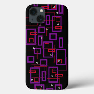 Case-Mate iPhone Case Carré rétro, rouge, violet et noir