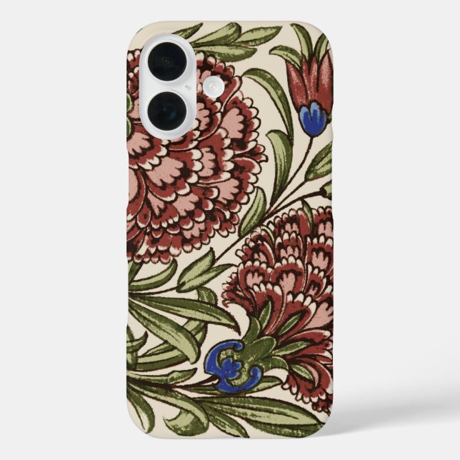 Coques Case-Mate iPhone Carreau de fleur d'œillet Art antique rustique De  (Verso)