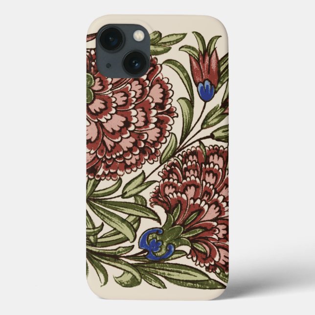 Coques Case-Mate iPhone Carreau de fleur d'œillet Art antique rustique De  (Verso)