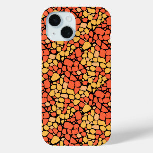 Coque Case-Mate iPhone Carreau de mosaïque abstrait jaune orange noir