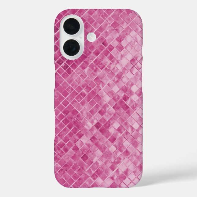 Coques Case-Mate iPhone carreau texturé rose scintillant (Verso)