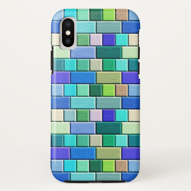 Coques Case-Mate iPhone Carreaux bleu saphir (Dos)