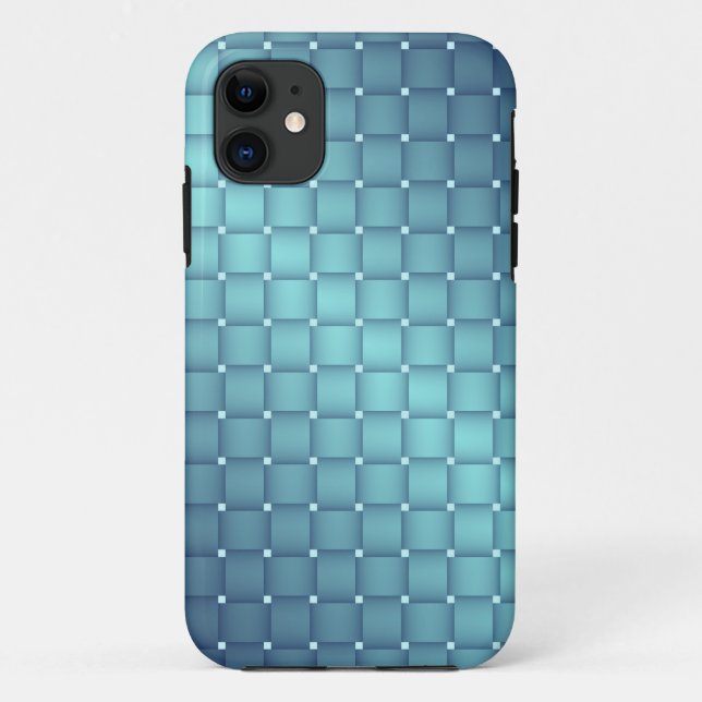 Coques Case-Mate iPhone Carreaux de métal bleu Décor de Noël (Dos)