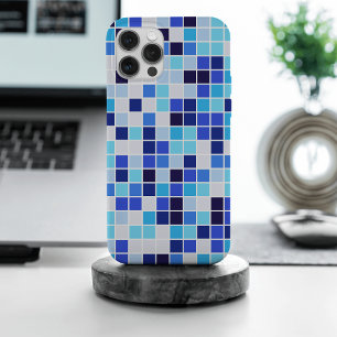 Coque Case-Mate iPhone Carreaux de Piscine, Carreaux de Mosaïque Bleus, M