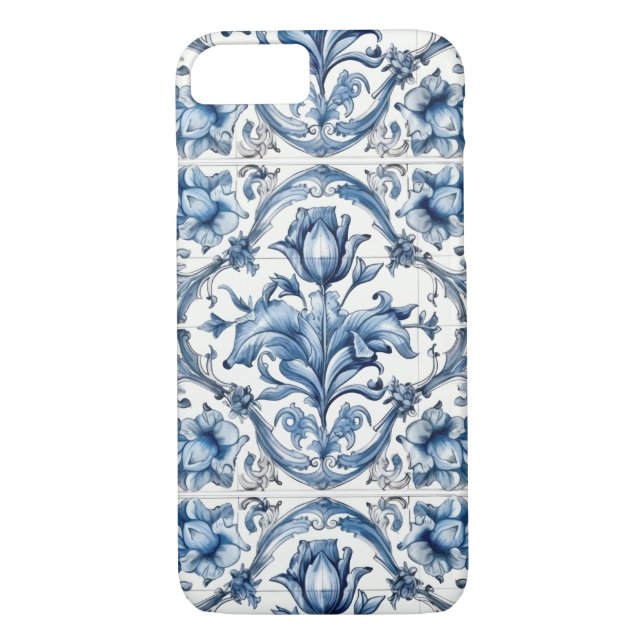 Coques Case-Mate iPhone Carreaux de poterie Hollande Bleu et Blanc (Dos)