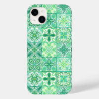 Carreaux décorés en vert et blanc