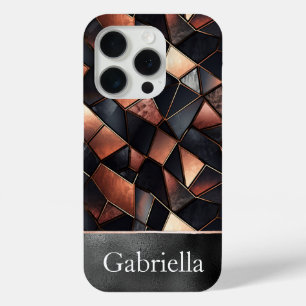 Coque Case-Mate iPhone Carreaux d'or Rose noir