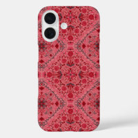 Carreaux floraux en rouge et rose pastèque