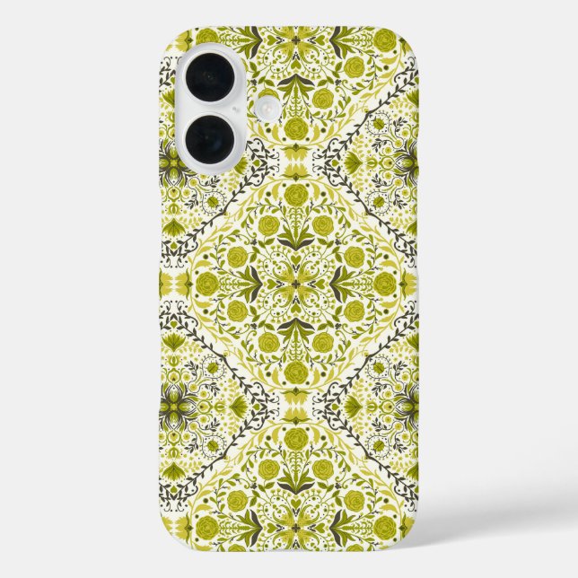 Coques Case-Mate iPhone Carreaux floraux en vert (Verso)