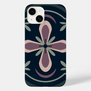 Coque Case-Mate iPhone carreaux géométriques floraux de couleur terreuse