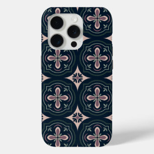 Coque Case-Mate iPhone carreaux géométriques floraux de couleur terreuse