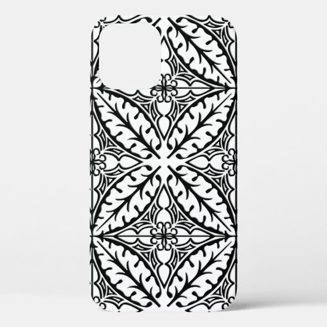 Coques Case-Mate iPhone Carreaux marocains - blanc et noir (Verso)