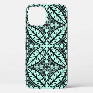 Coques Pour iPhone Carreaux marocains - bleu aqua et noir