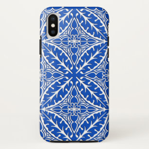 Etui iPhone Case-Mate Carreaux marocains - bleu cobalt et blanc