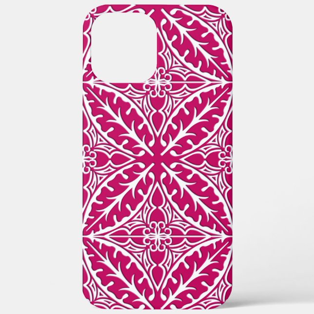 Coques Case-Mate iPhone Carreaux marocains - magenta et blanc (Verso)