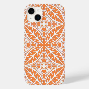 Coque Case-Mate iPhone Carreaux marocains - orange corail et blanc