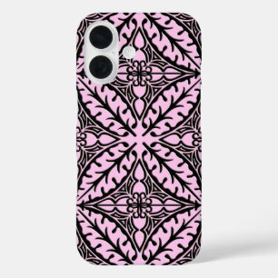 Coque Pour iPhone 16 Carreaux marocains - rose glace et noir