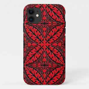 Etui iPhone Case-Mate Carreaux marocains - rouge foncé et noir