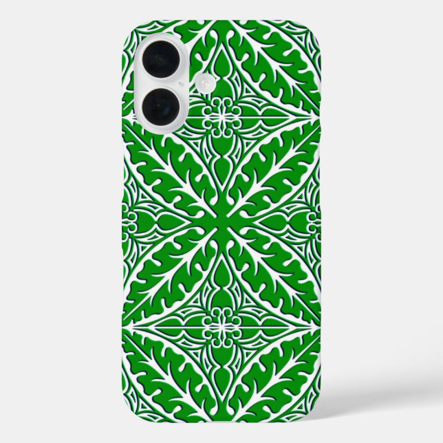 Coques Case-Mate iPhone Carreaux marocains - vert émeraude et blanc (Verso)