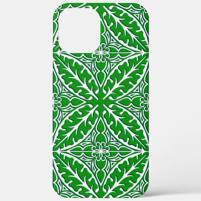 Coques Case-Mate iPhone Carreaux marocains - vert émeraude et blanc (Verso)