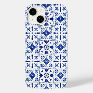 Coque Case-Mate iPhone Carreaux Méditerranéens Bleu et Blanc