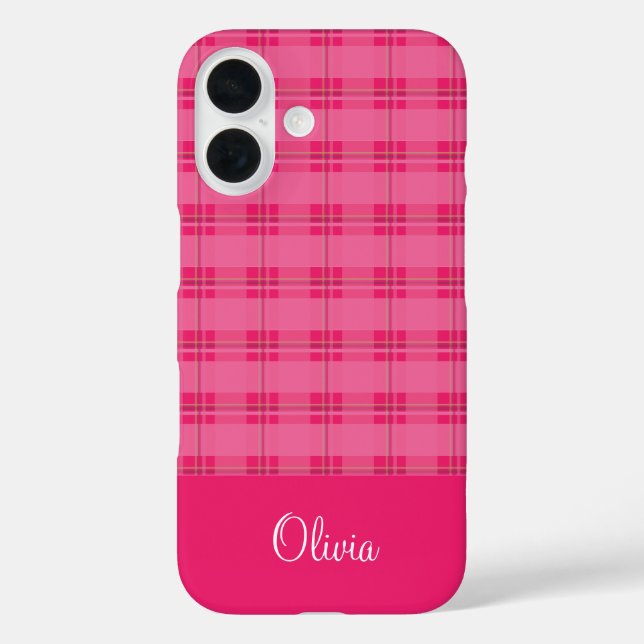Coques Case-Mate iPhone Carreaux Rose Chaud (Verso)