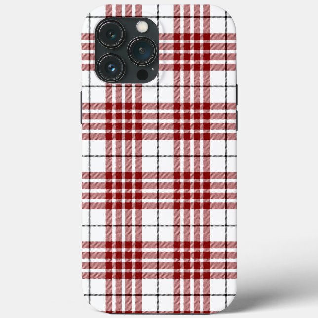 Coques Case-Mate iPhone carreaux rouge et blanc tartan Buchanan (Verso)
