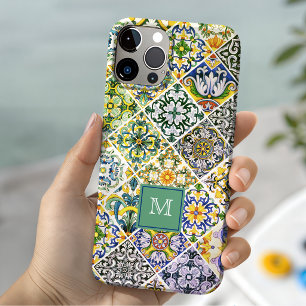 Coque Case-Mate iPhone Carreaux verts méditerranéens siciliens élégants