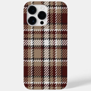 Coque Case-Mate iPhone Carreaux vintage automne sable et Bourgogne
