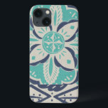 iPhone 13 Coque Carrelage bleu Batik IV<br><div class="desc">Floral</div>