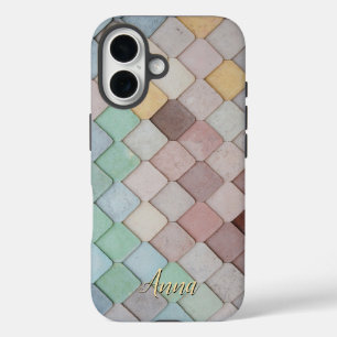 Coque Pour iPhone 16 Carrelage coloré Thème Personnalisé
