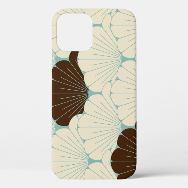 Coques Case-Mate iPhone Carrelage en feuillage bleu style japonais (Verso)