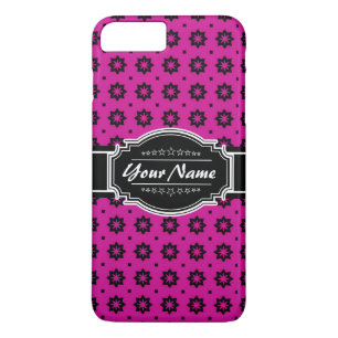 Etui iPhone Case-Mate Carrelage floral rose et noir chaud Personnalisé