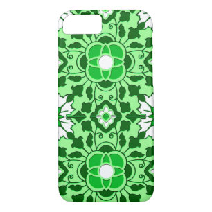 Case-Mate iPhone Case Carrelage marocain floral, émeraude et vert citron