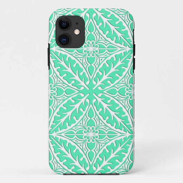 Coques Case-Mate iPhone Carrelage marocain - oeuf de robin bleu et blanc (Dos)