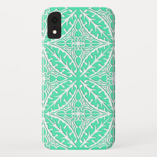 Coques Case-Mate iPhone Carrelage marocain - oeuf de robin bleu et blanc (Dos)