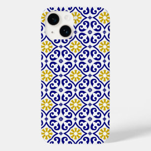 Coque Case-Mate iPhone Carrelage portugais Bleu méditerranéen Floral