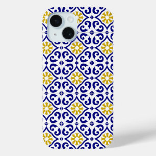 Coque Case-Mate iPhone Carrelage portugais Bleu méditerranéen Floral