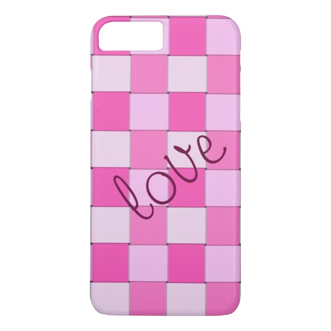 Coques Case-Mate iPhone Carrelage romantique rose tissé avec amour (Dos)