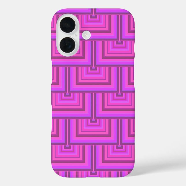 Coques Case-Mate iPhone Carrés à rayures roses motif (Verso)