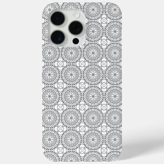 Coques Case-Mate iPhone Carrés blancs ajourés sur fond gris clair (Verso)