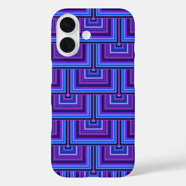 Coques Case-Mate iPhone Carrés bleus et violets (Verso)