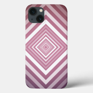 iPhone 13 Coque Carrés de dégradé rose et blanc moderne
