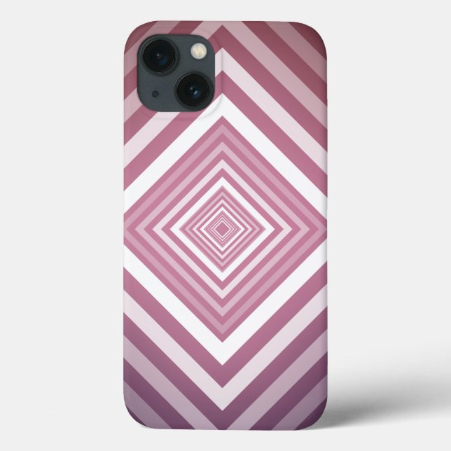 Coques Case-Mate iPhone Carrés de dégradé rose et blanc moderne (Verso)