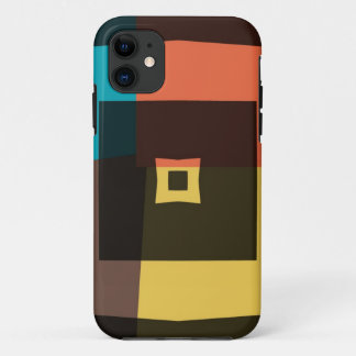 Coque iPhone 11 Carrés de Jacquard rétro 4