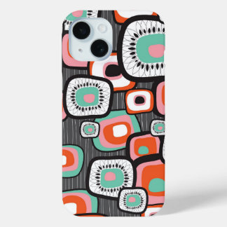 Coque Pour iPhone 15 Carrés de la boîte de sushi rétro Motif coloré co