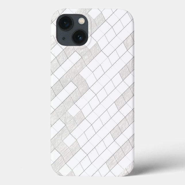Coques Case-Mate iPhone carrés de zigzag en gris (Verso)