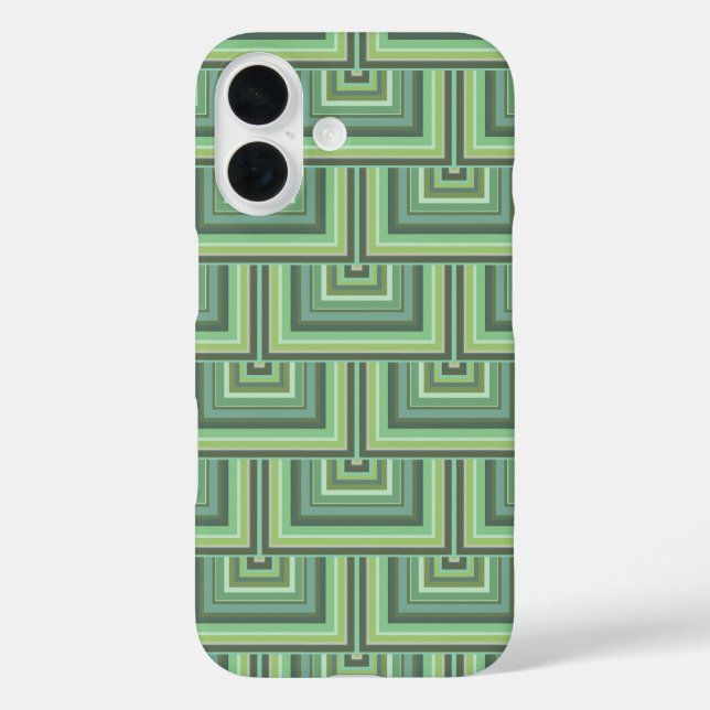 Coques Case-Mate iPhone Carrés écailles vert olive motif (Verso)