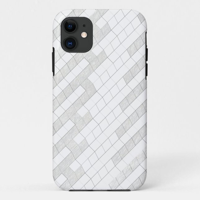 Coques Case-Mate iPhone carrés en zigzag gris... (Dos)