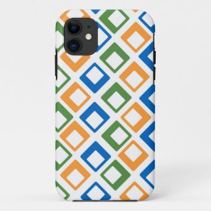 Etui iPhone Case-Mate Carrés géométriques Bleu vert orange